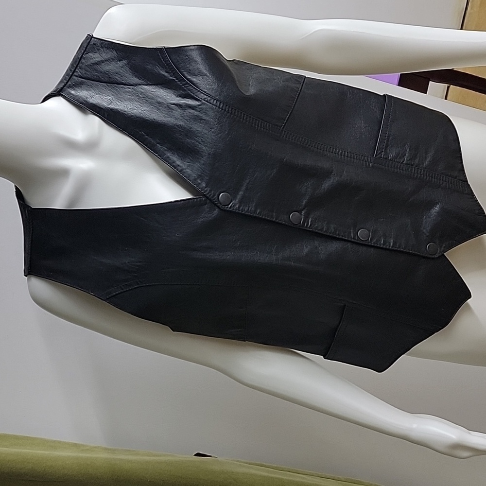 VETO Canada 100% Leather Button Snap Down Vest